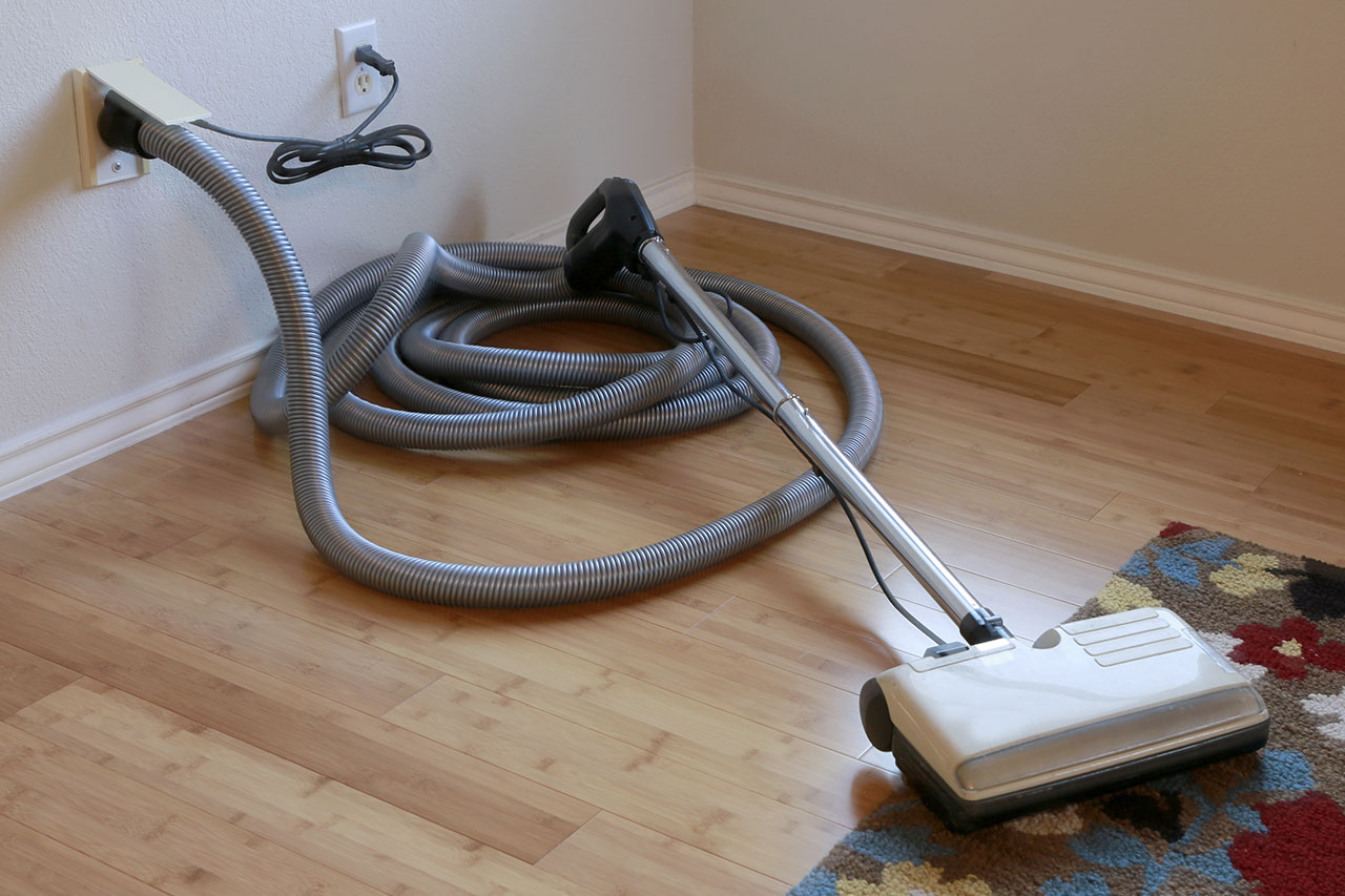 central vacuum in home attached to wall